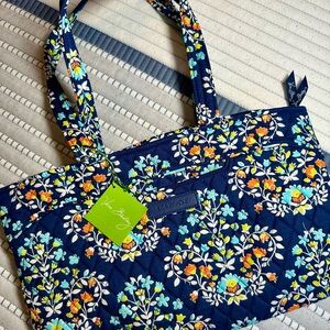New With Tags Vera Bradley Blue and Orange Floral Tote